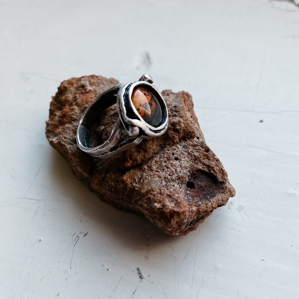 Mars and Moons Silver Ring Adjustable