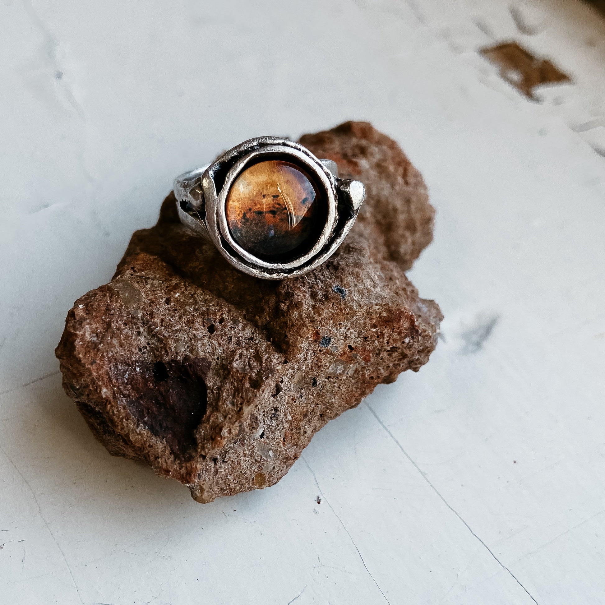Mars and Moons Silver Ring Adjustable