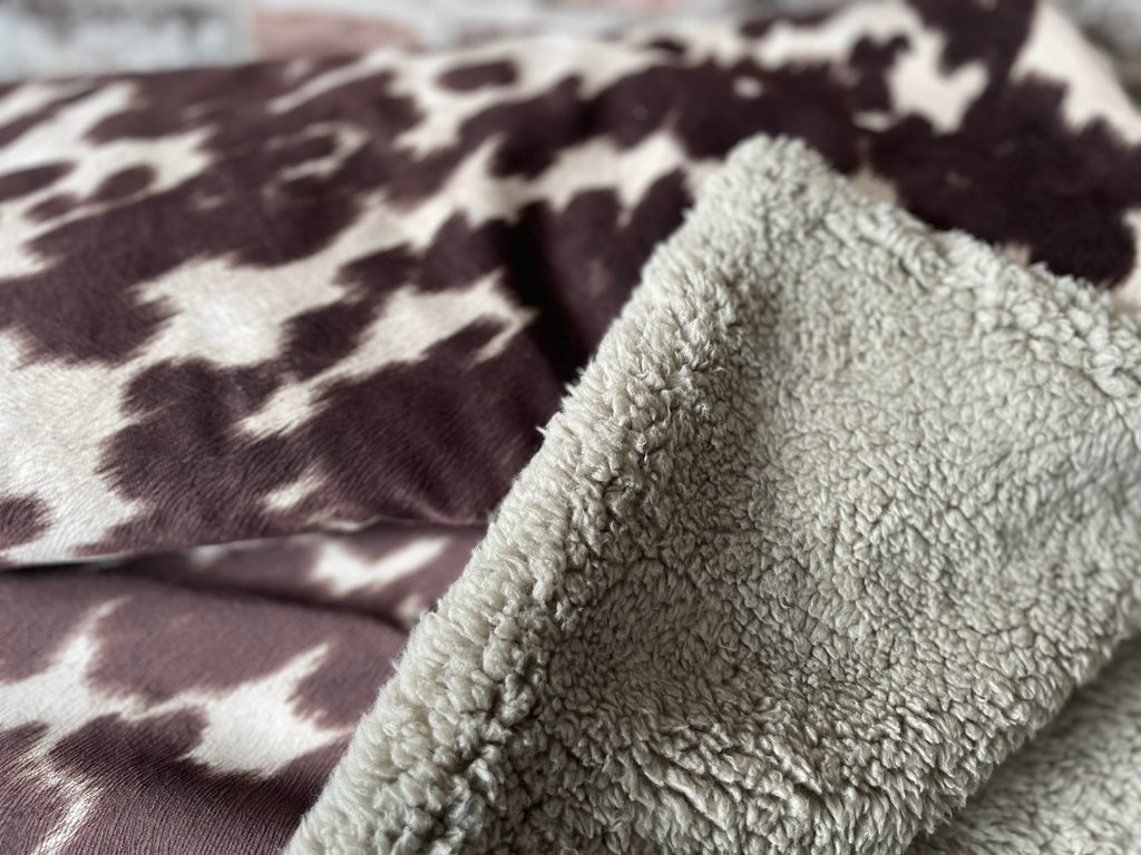 Luxury Handcrafted Faux Cow Hide Pet Blanket and Sofa Protector