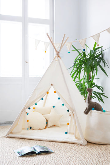 Charming Handmade Tipi Tent Set for Kids – Cozy & Safe Play Area by Sówka at brixbailey.com