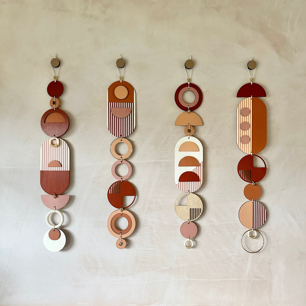 Warm Tones Wall Hangings - Geometric Wall Art - Luxury Wall Decor - Mid-Century Home Decor - Slim Long Wall Tapestry