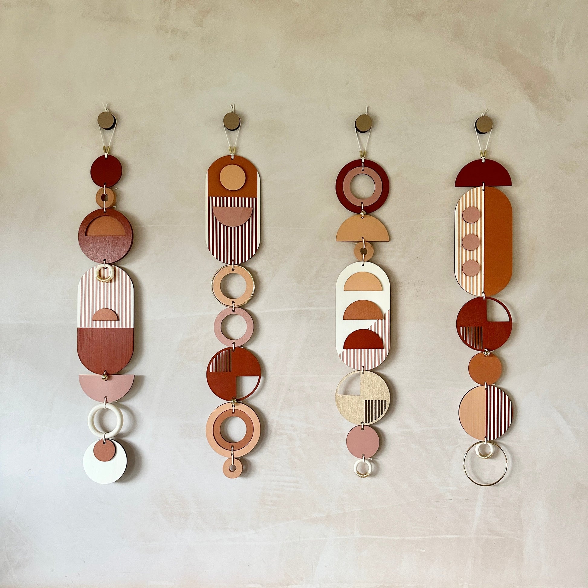 Warm Tones Wall Hangings - Geometric Wall Art - Luxury Wall Decor - Mid-Century Home Decor - Slim Long Wall Tapestry