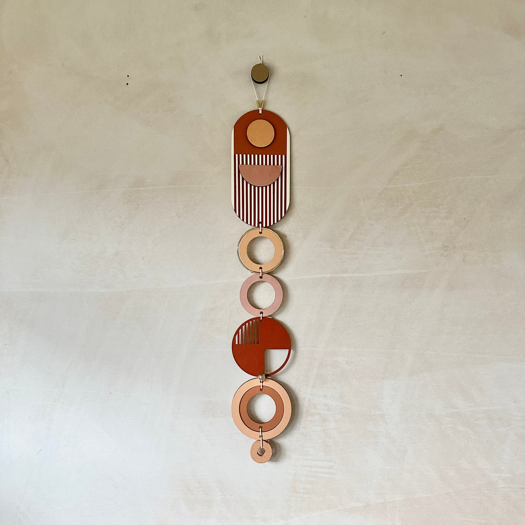 Warm Tones Wall Hangings - Geometric Wall Art - Luxury Wall Decor - Mid-Century Home Decor - Slim Long Wall Tapestry