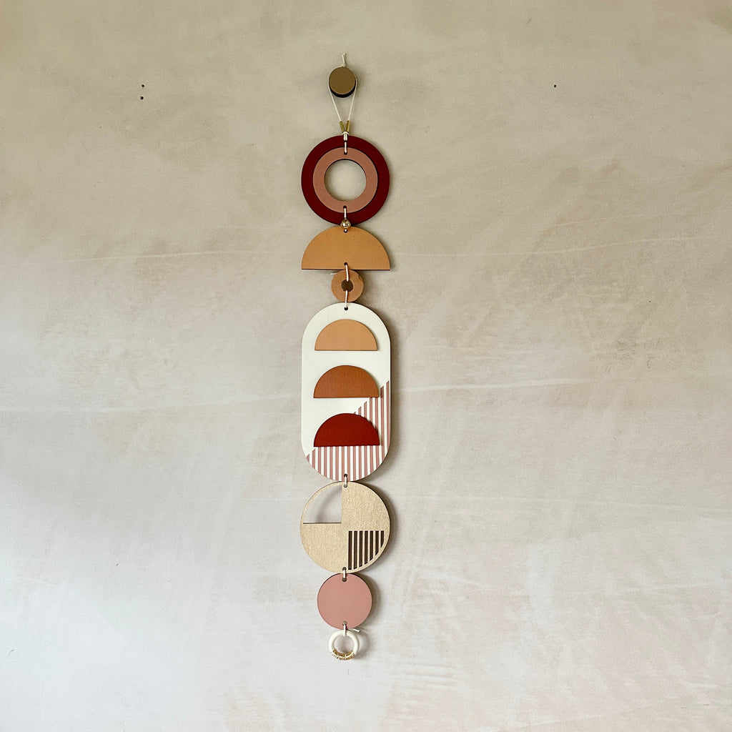 Warm Tones Wall Hangings - Geometric Wall Art - Luxury Wall Decor - Mid-Century Home Decor - Slim Long Wall Tapestry