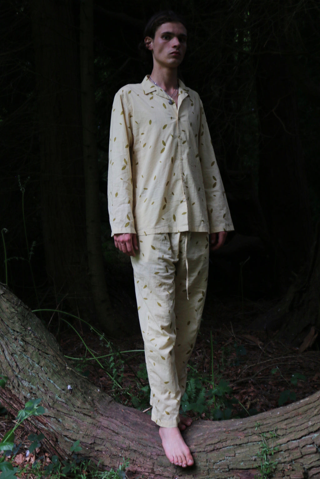 Unisex Cream Slim Fit Pyjamas in Organic Cotton