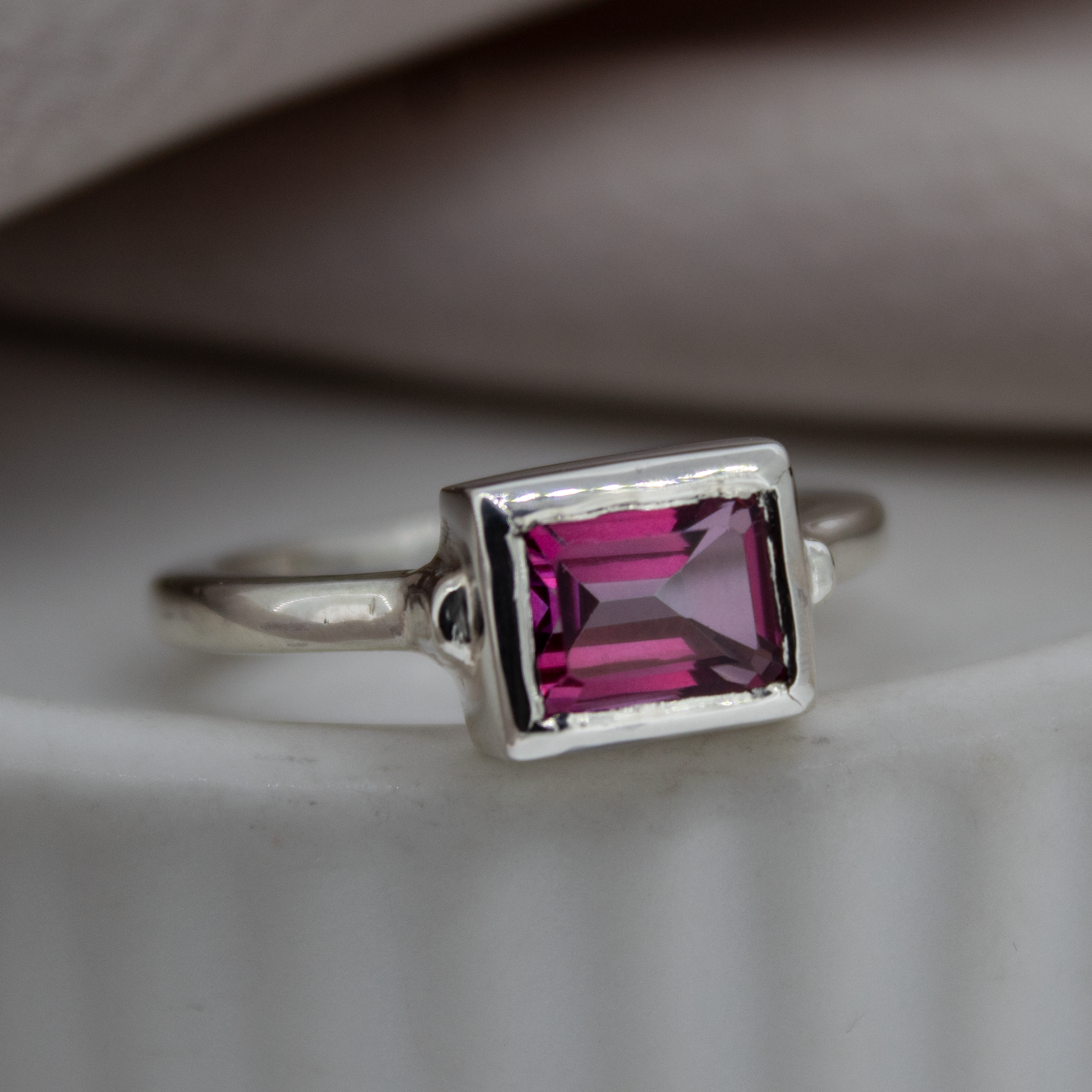 Pink Topaz Empress Ring in Sterling Silver