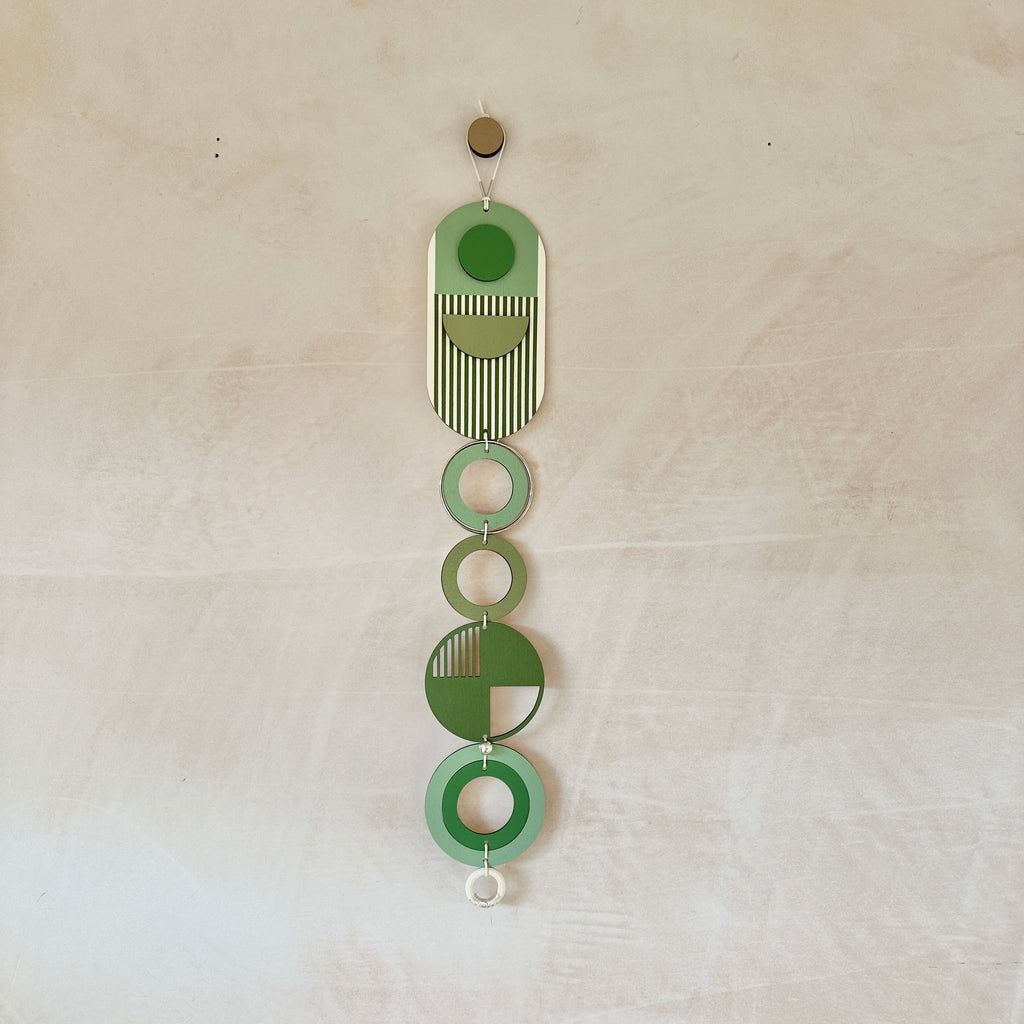 Green Wall Hangings - Geometric Wall Art - Luxury Wall Decor - Mid-Century Home Decor - Slim Long Wall Tapestry