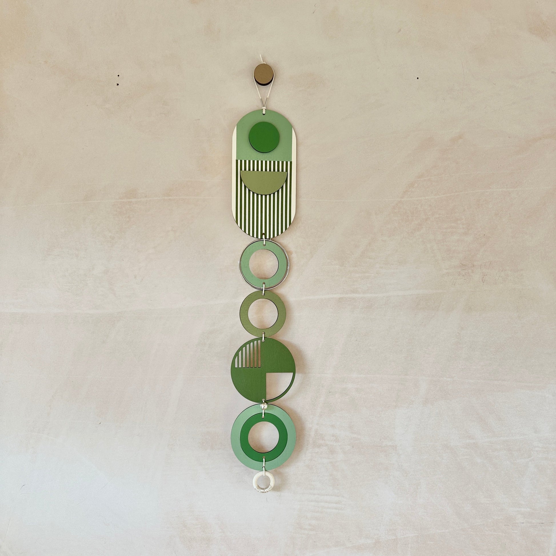 Green Wall Hangings - Geometric Wall Art - Luxury Wall Decor - Mid-Century Home Decor - Slim Long Wall Tapestry