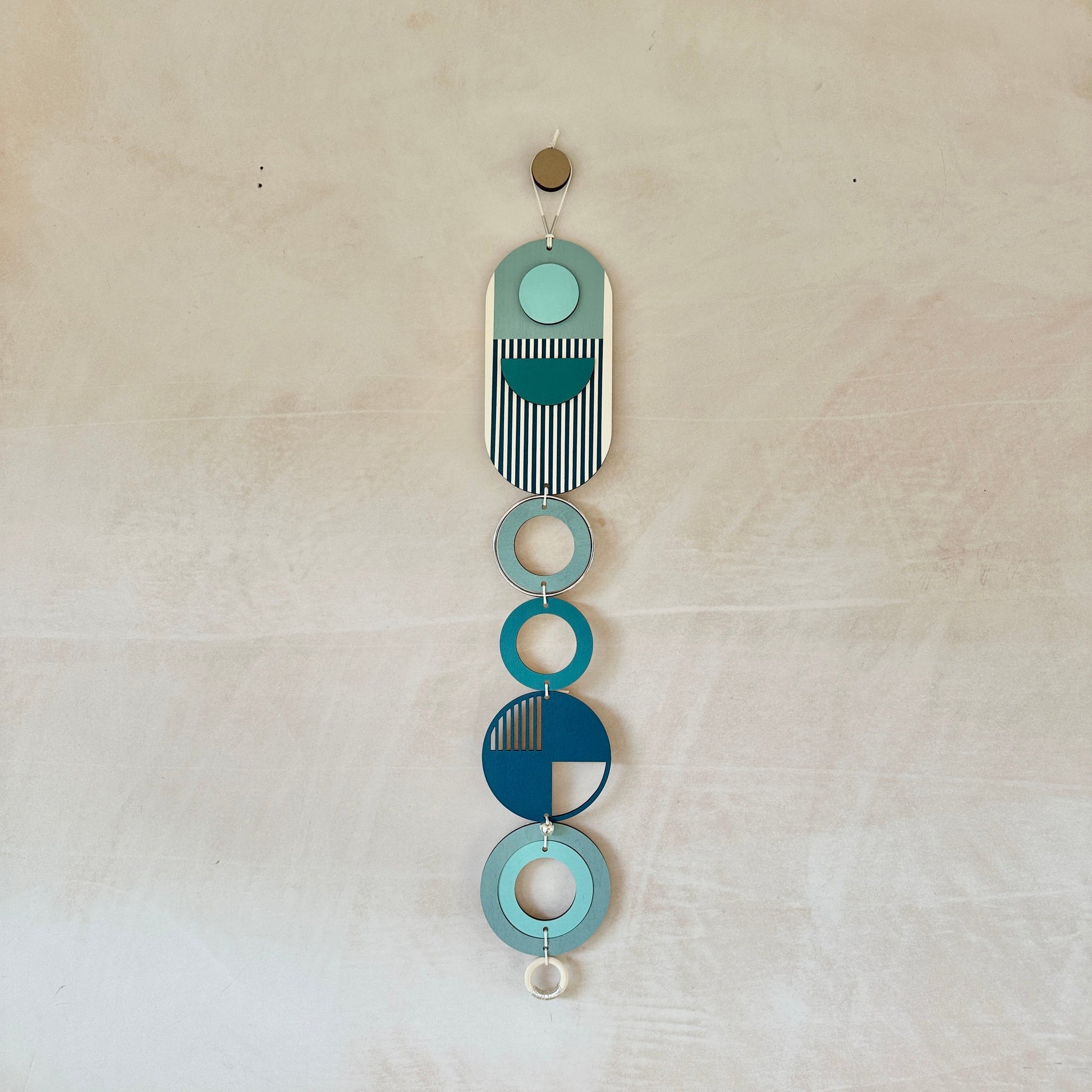 Blue Wall Hangings - Geometric Wall Art - Luxury Wall Decor - Mid-Century Home Decor - Slim Long Wall Tapestry