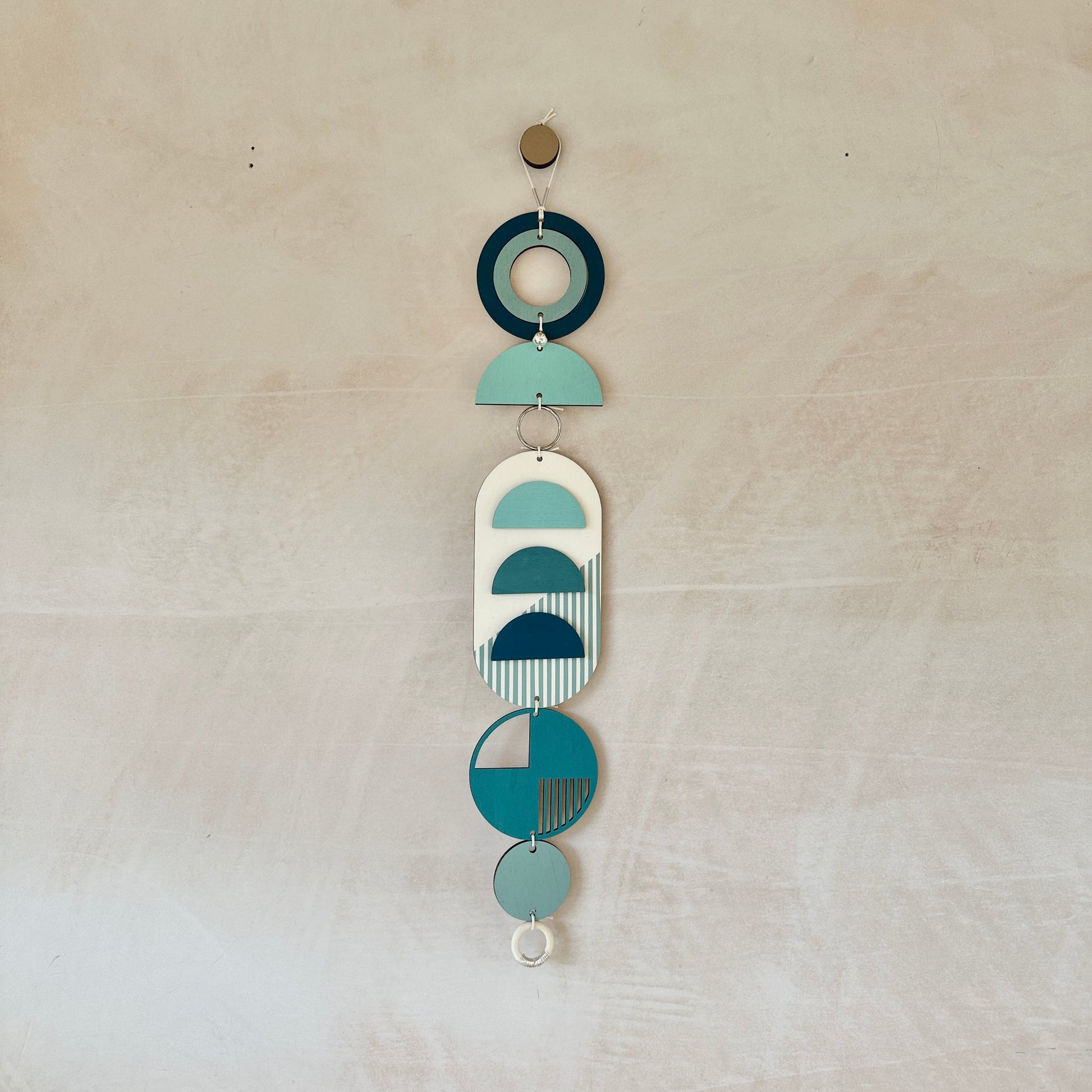 Blue Wall Hangings - Geometric Wall Art - Luxury Wall Decor - Mid-Century Home Decor - Slim Long Wall Tapestry