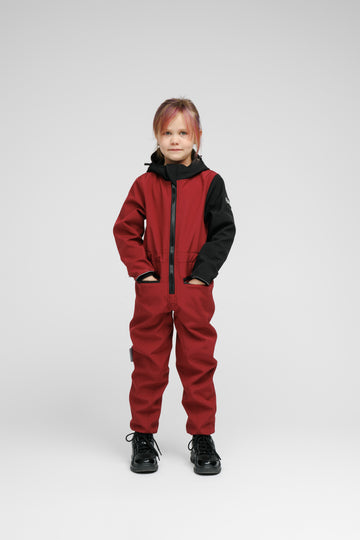 Softshell Onesie for Kids - SUNSET RED