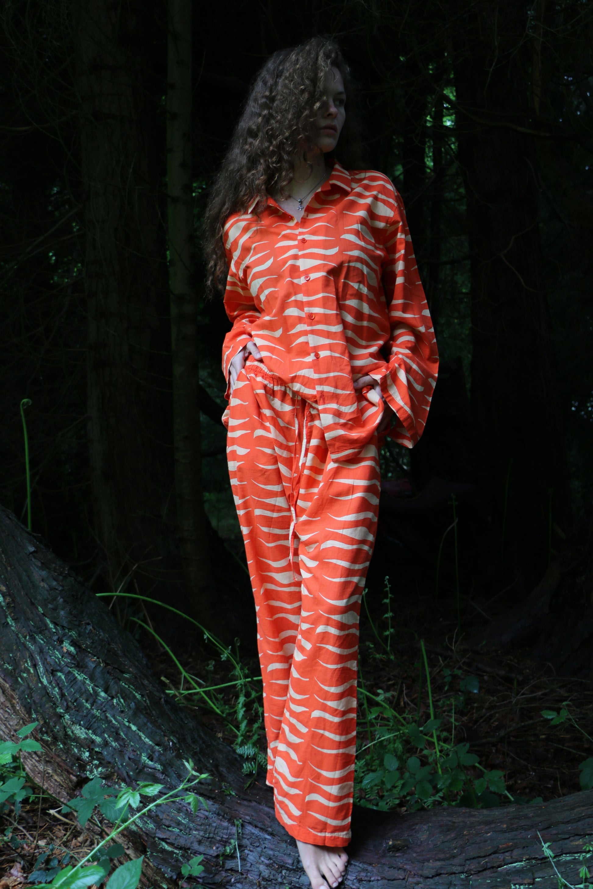 Can Tiger Organic Cotton Pyjamas in Orange