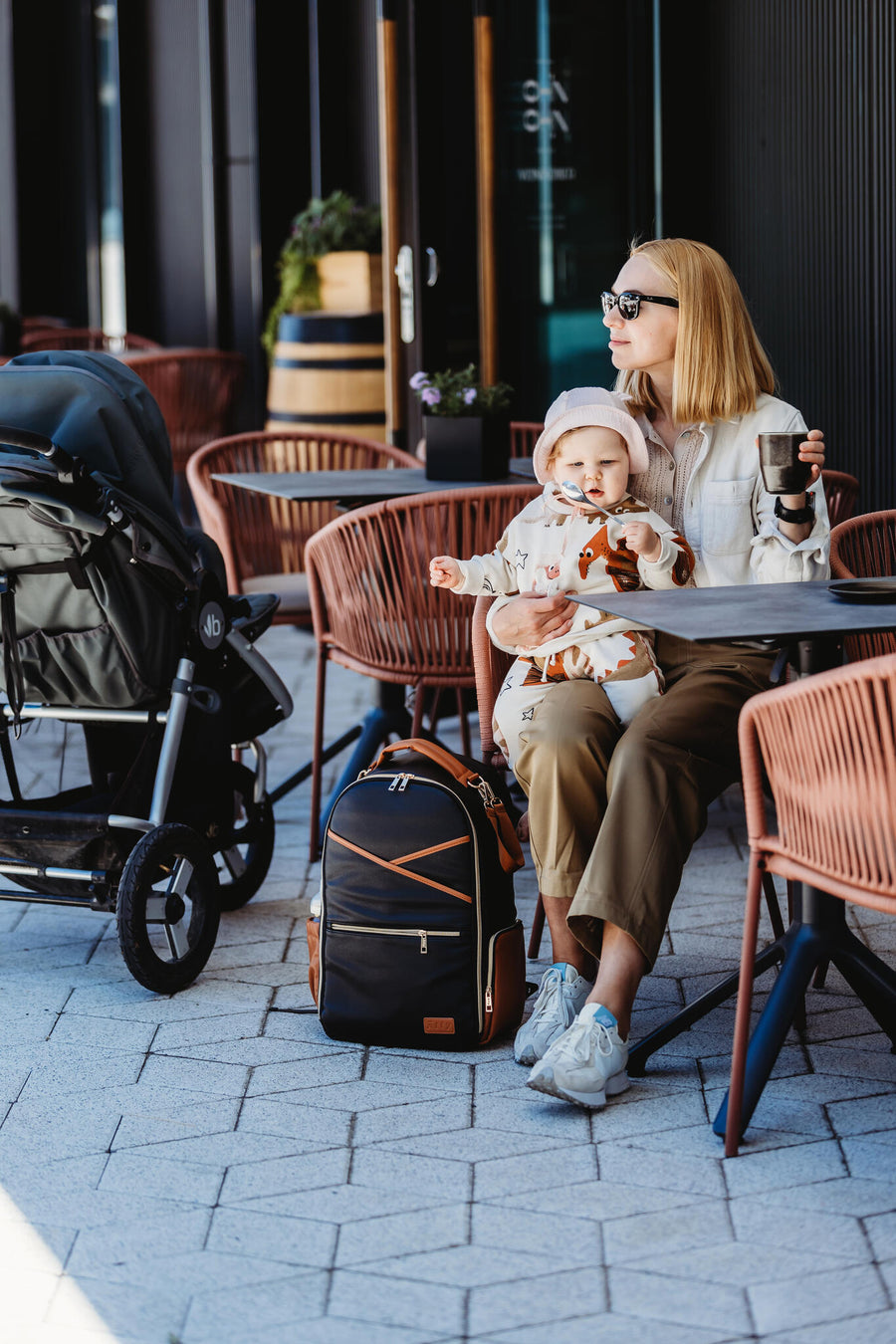 Black Coffee Diaper Bag – Stylish & Practical for Modern Parents by Ally Scandic at www.brixbailey.com