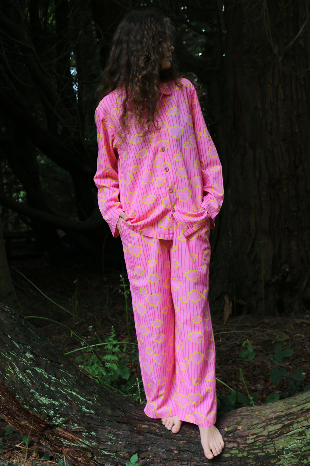 Pink Cloud Jumbo Pyjamas with Flared Sleeves and Trousers