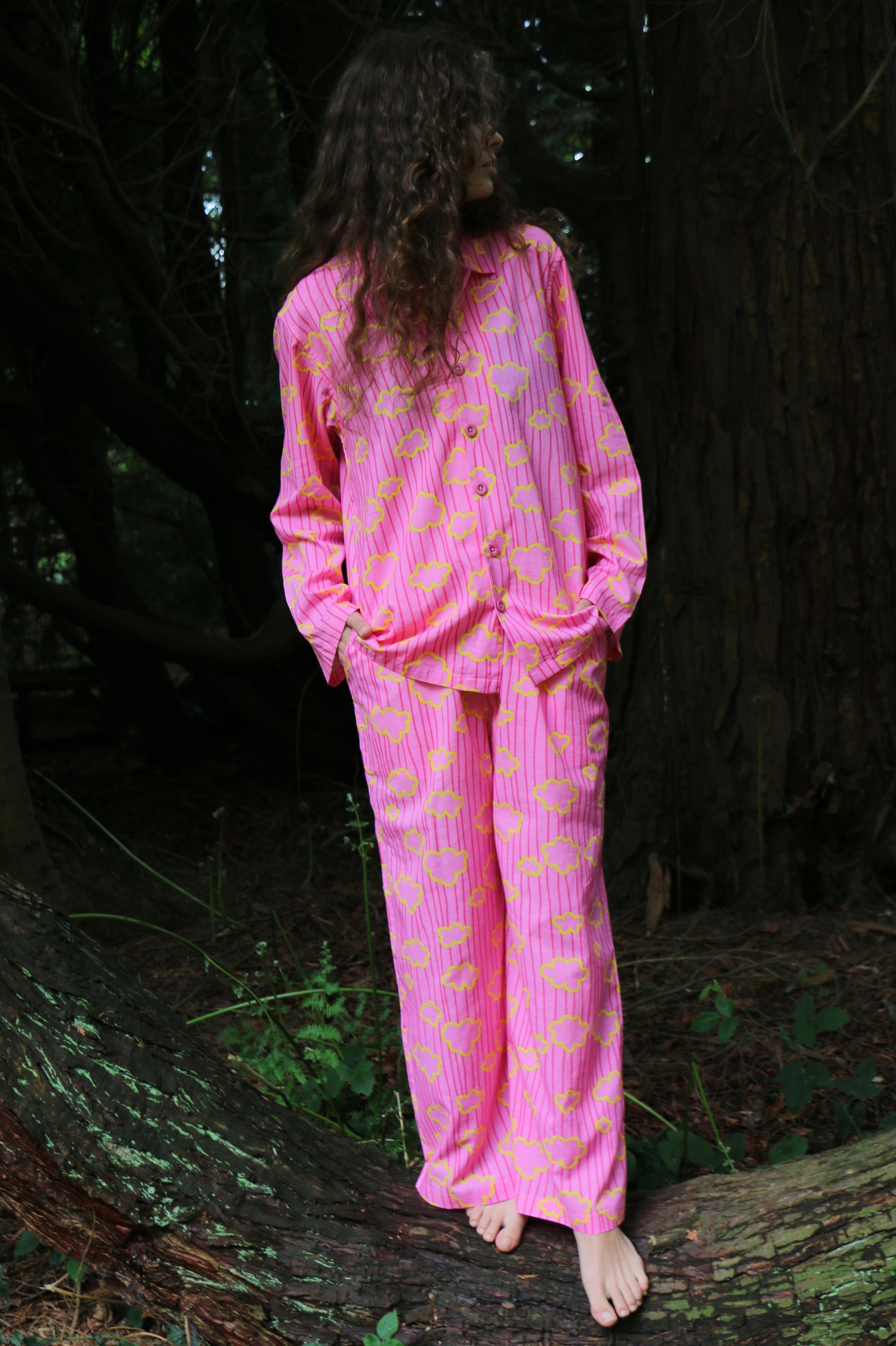 Pink Cloud Jumbo Pyjamas with Flared Sleeves and Trousers