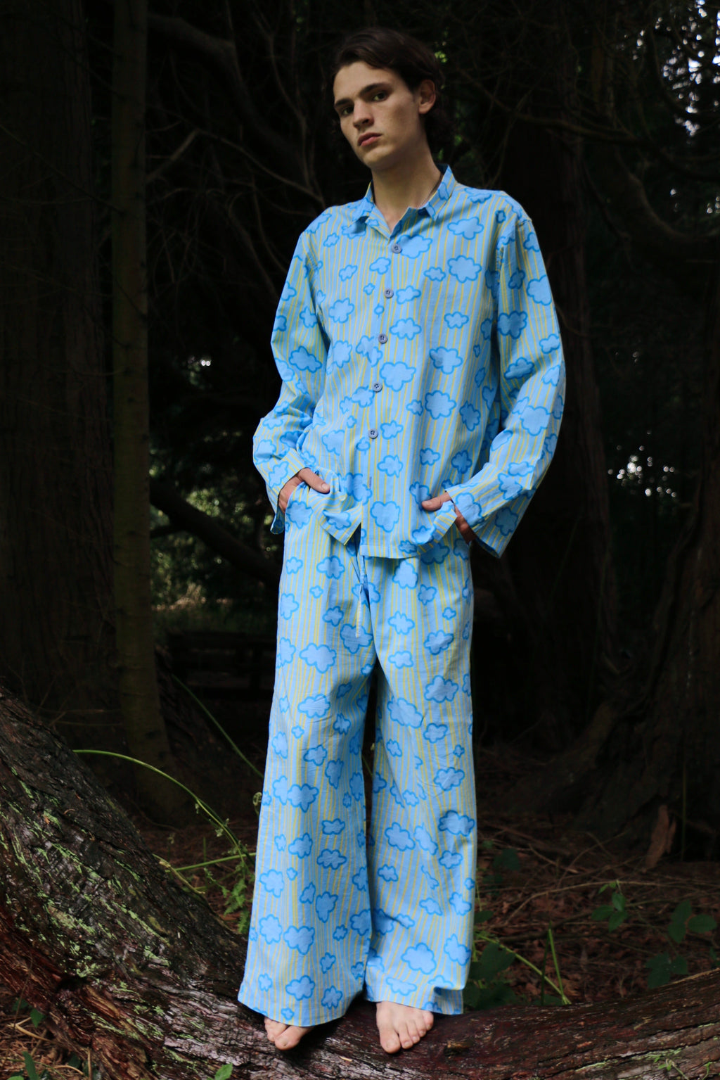 Cloud Blue Jumbo Pyjamas with Flared Sleeves