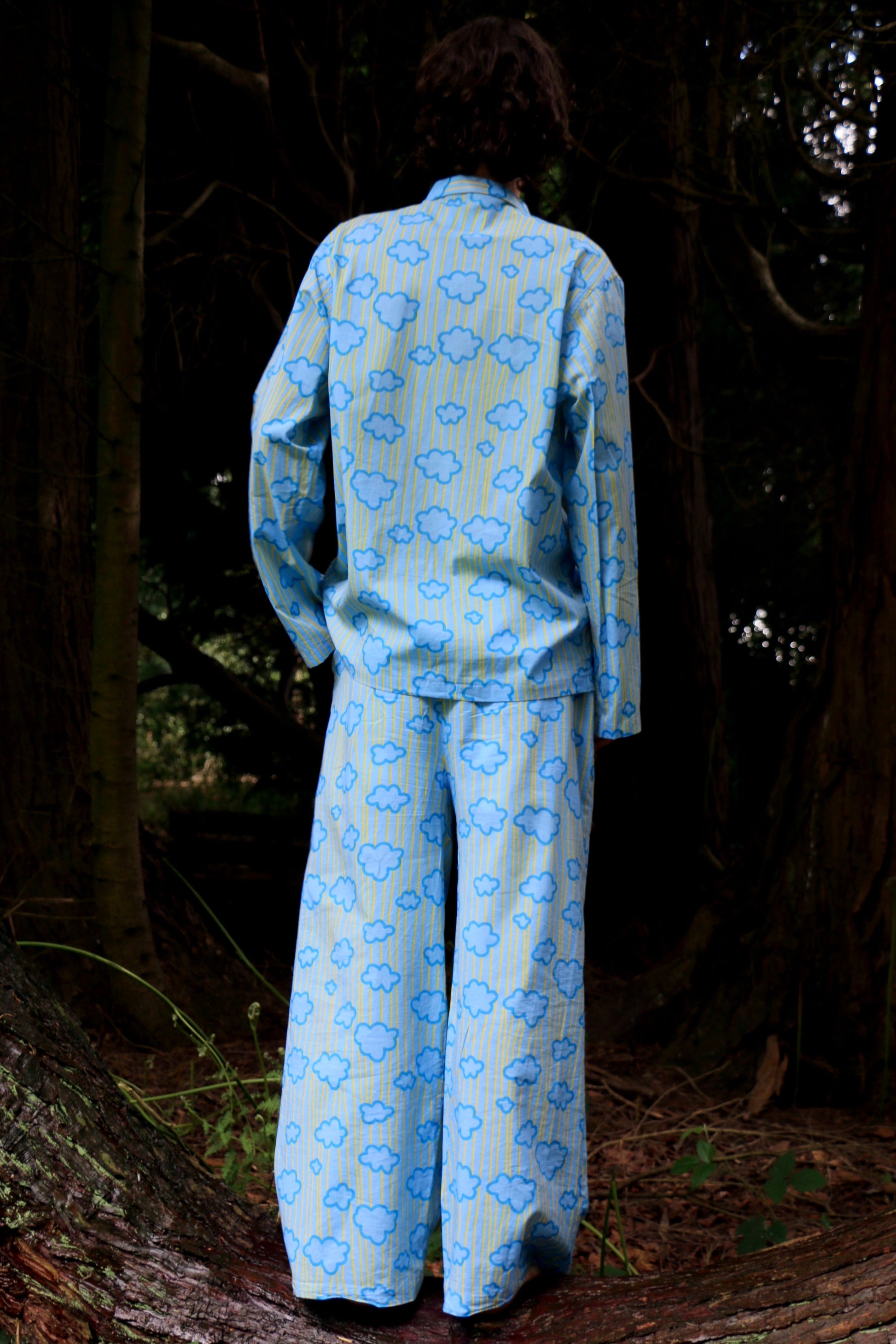 Cloud Blue Jumbo Pyjamas with Flared Sleeves