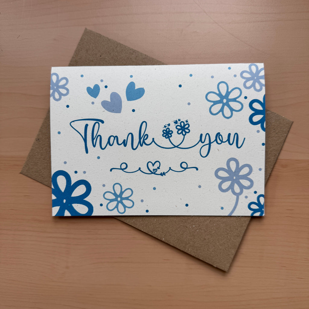 Blue Daisies Thank You Note Cards