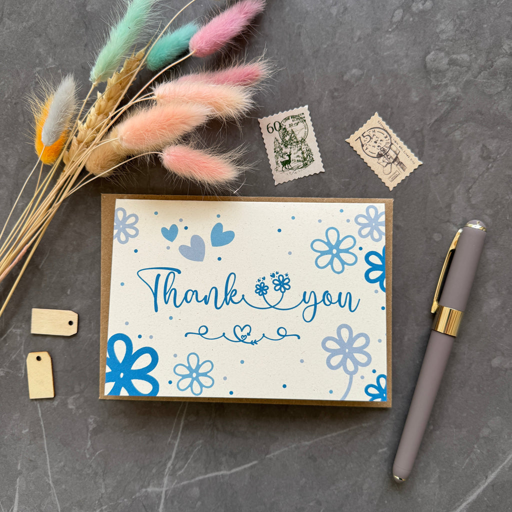 Blue Daisies Thank You Note Cards