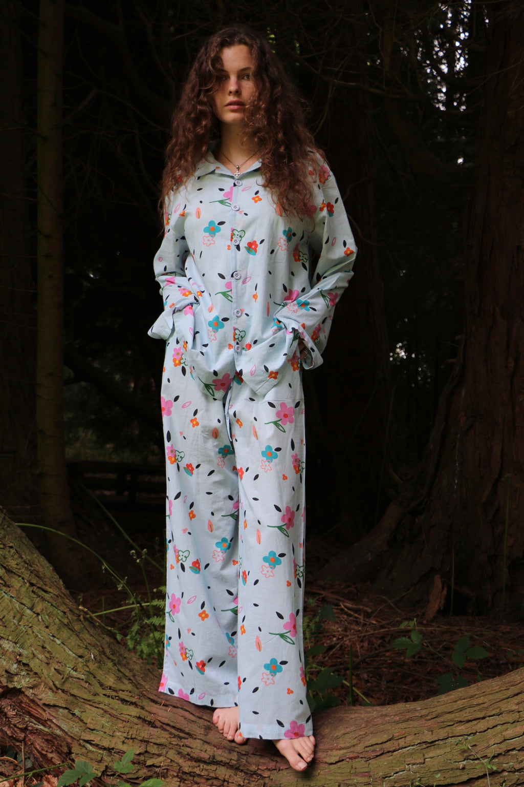 Blue Confetti Jumbo Pyjamas with Flared Sleeves