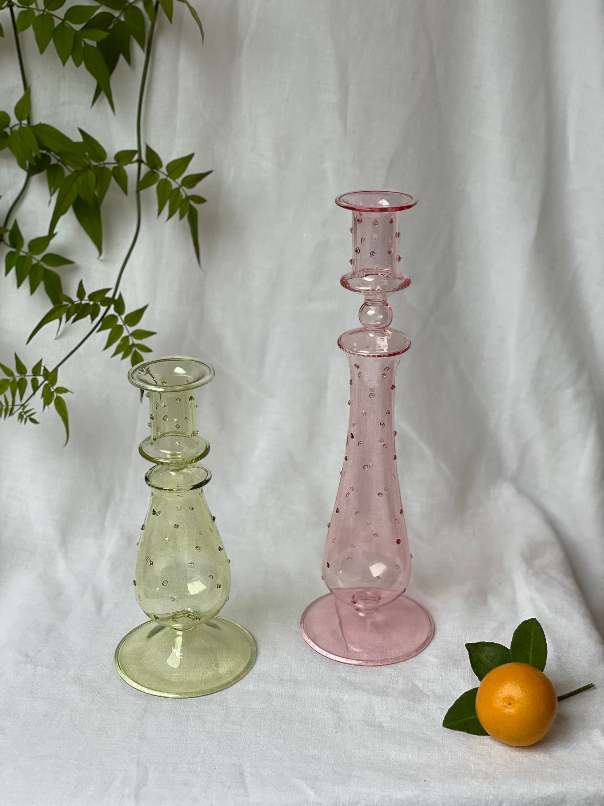 Pink Vintage Style Candle Holder