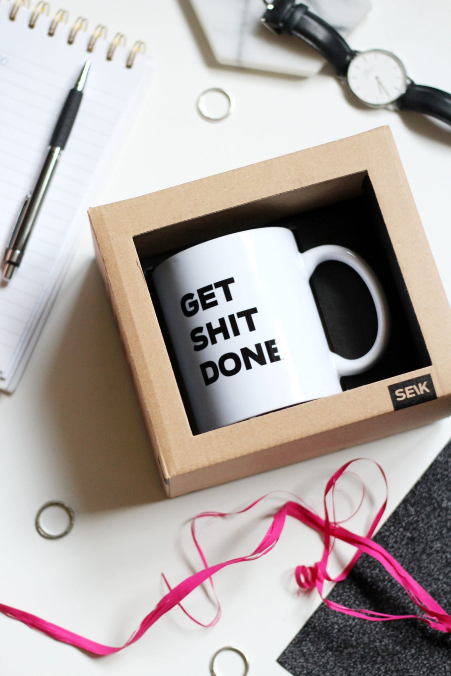 Get Shit Done Mug by Paula Helena – Inspire & Achieve Daily by SEIK at www.brixbailey.com