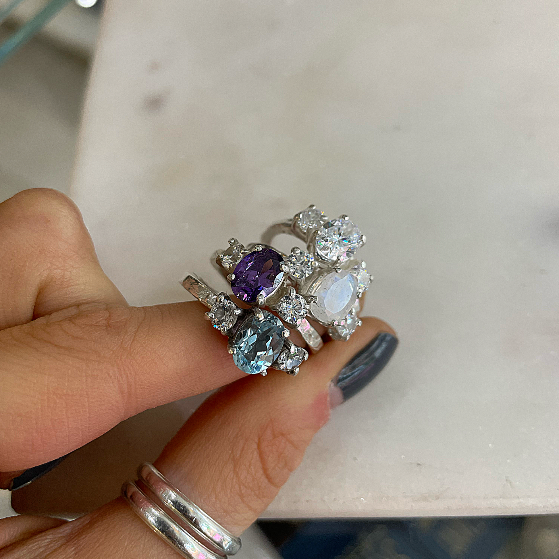 Amethyst Princess Sterling Silver Ring