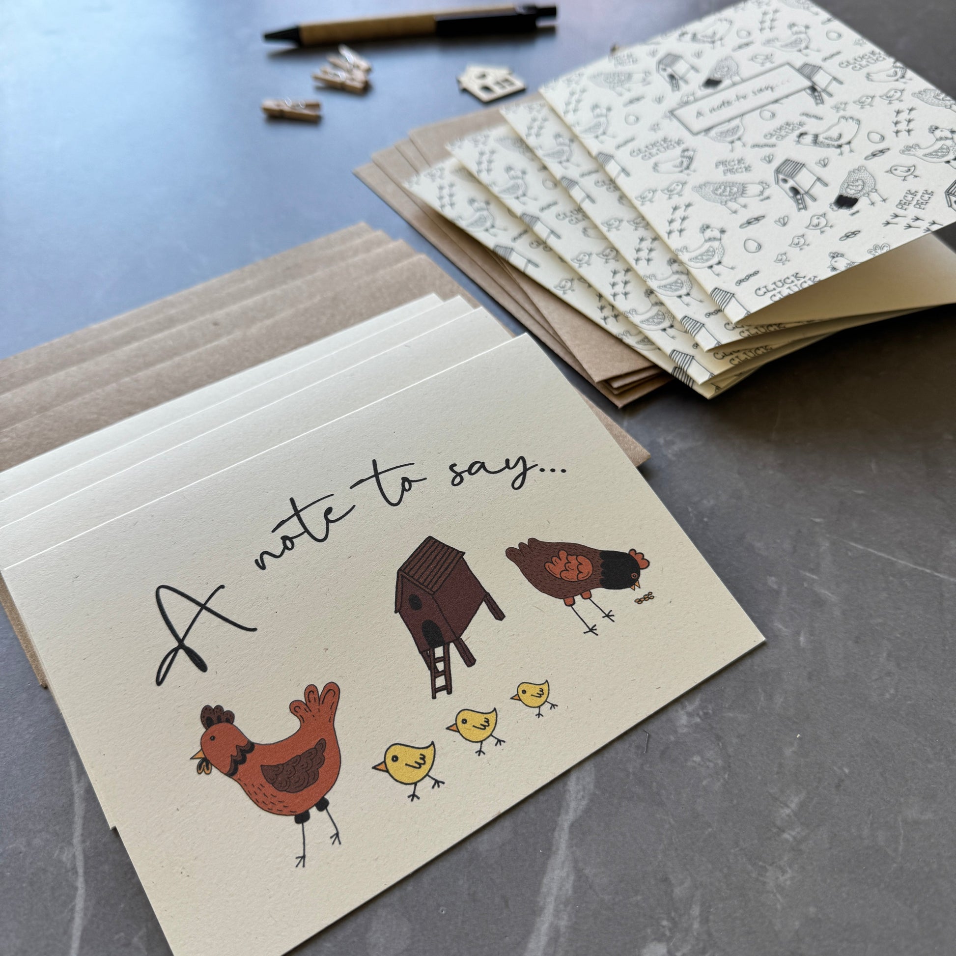 Chicken Notecards Pack of 8