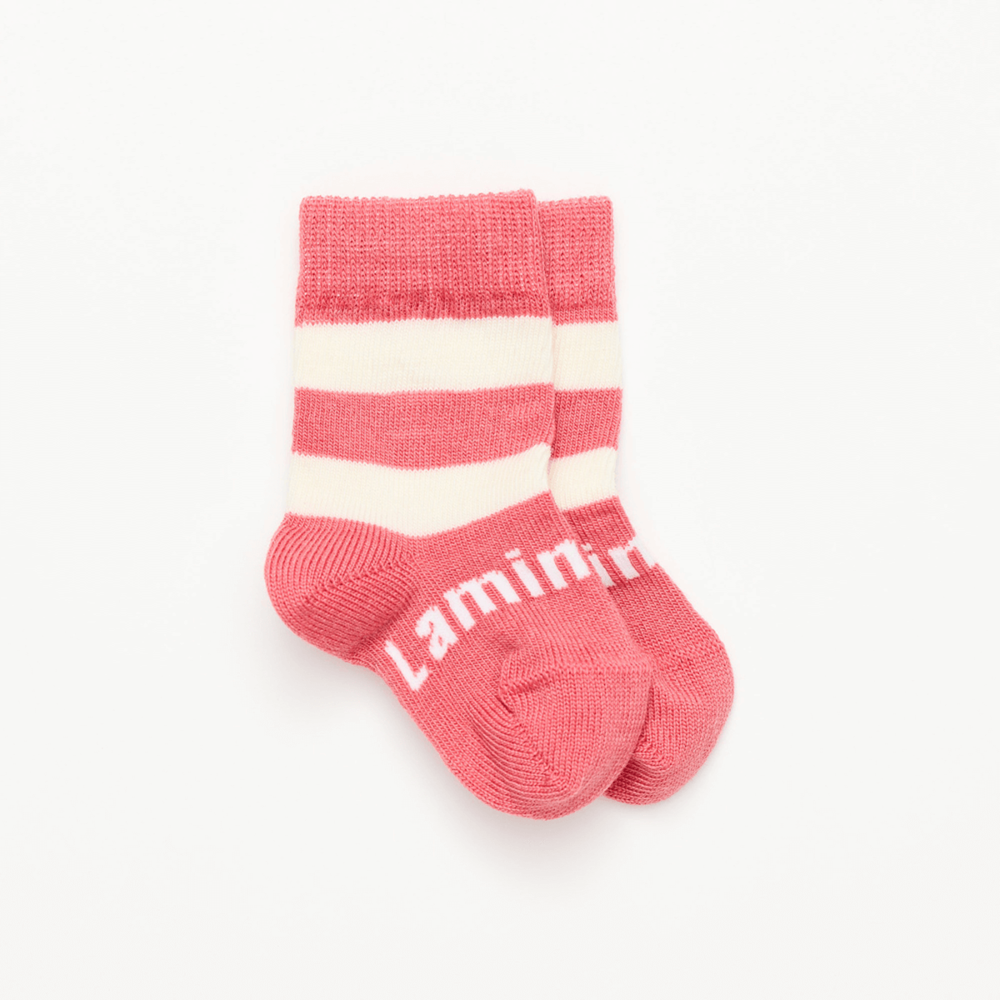 Candy Crew Socks for Babies in Pink and Natural Merino Wool