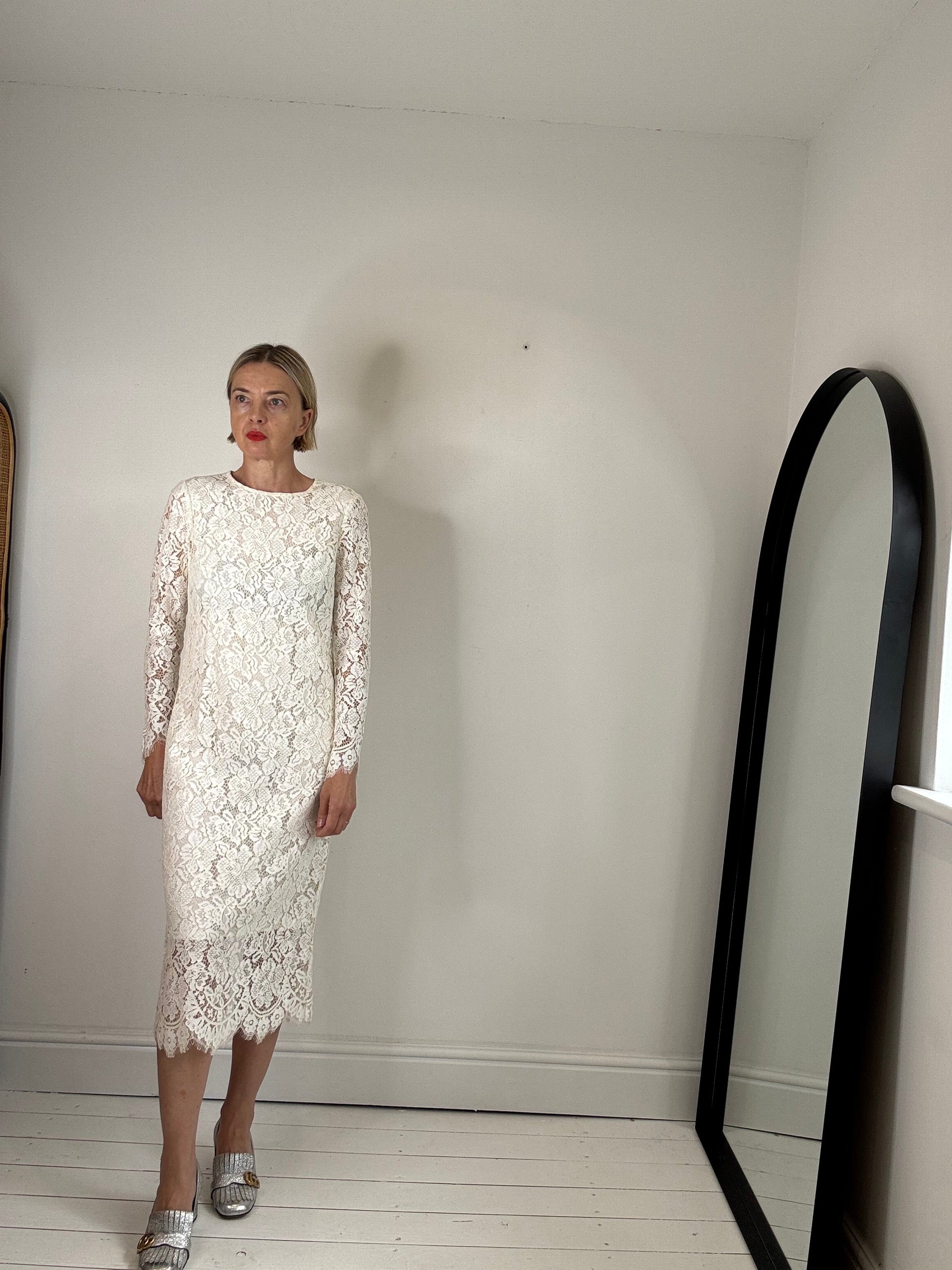 Eyelash Lace Dress with Concealed Zips