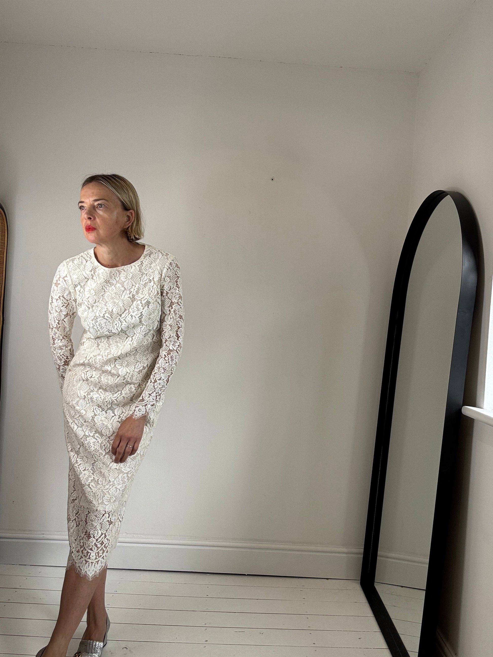 Eyelash Lace Dress with Concealed Zips