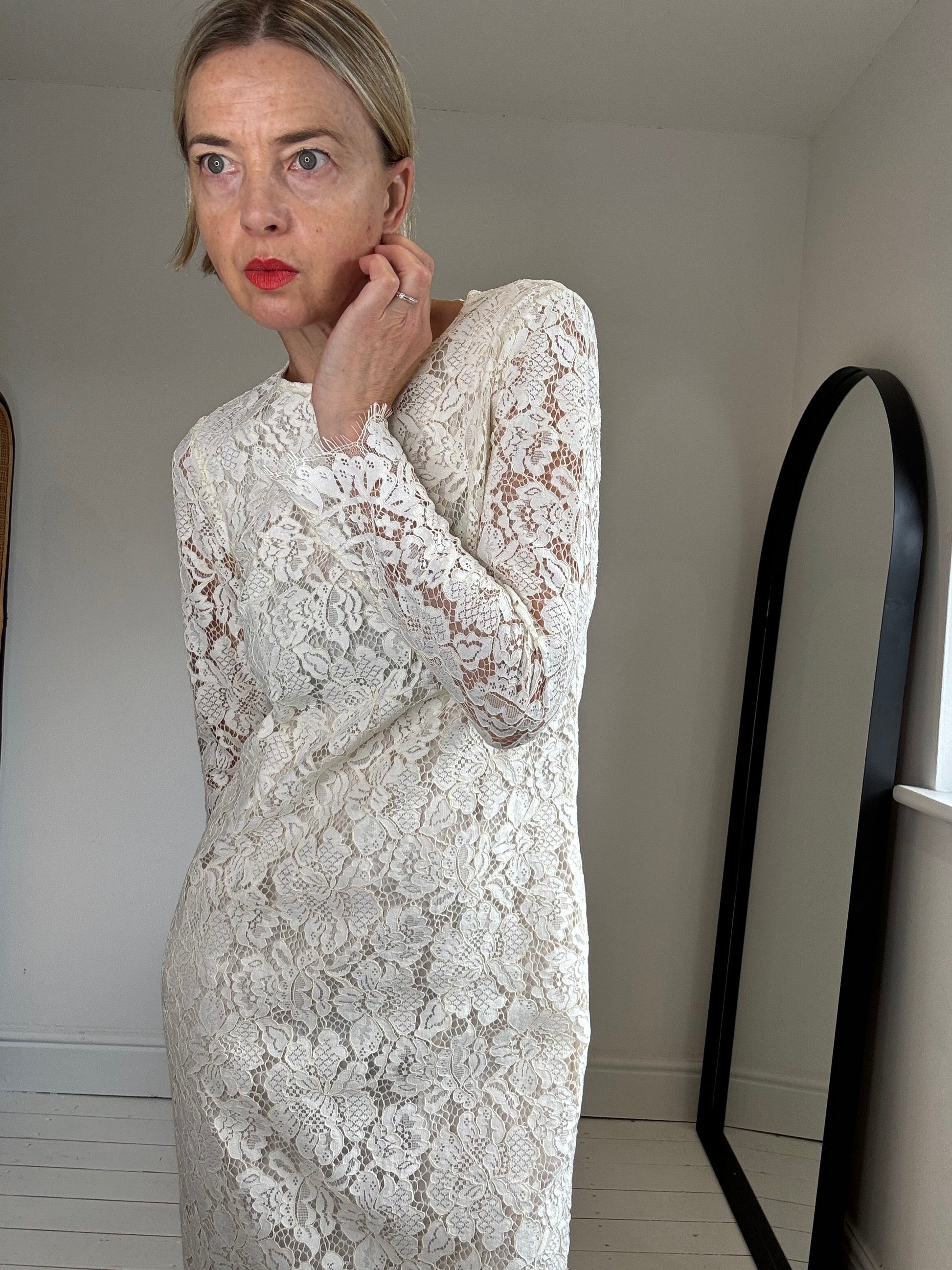 Eyelash Lace Dress with Concealed Zips