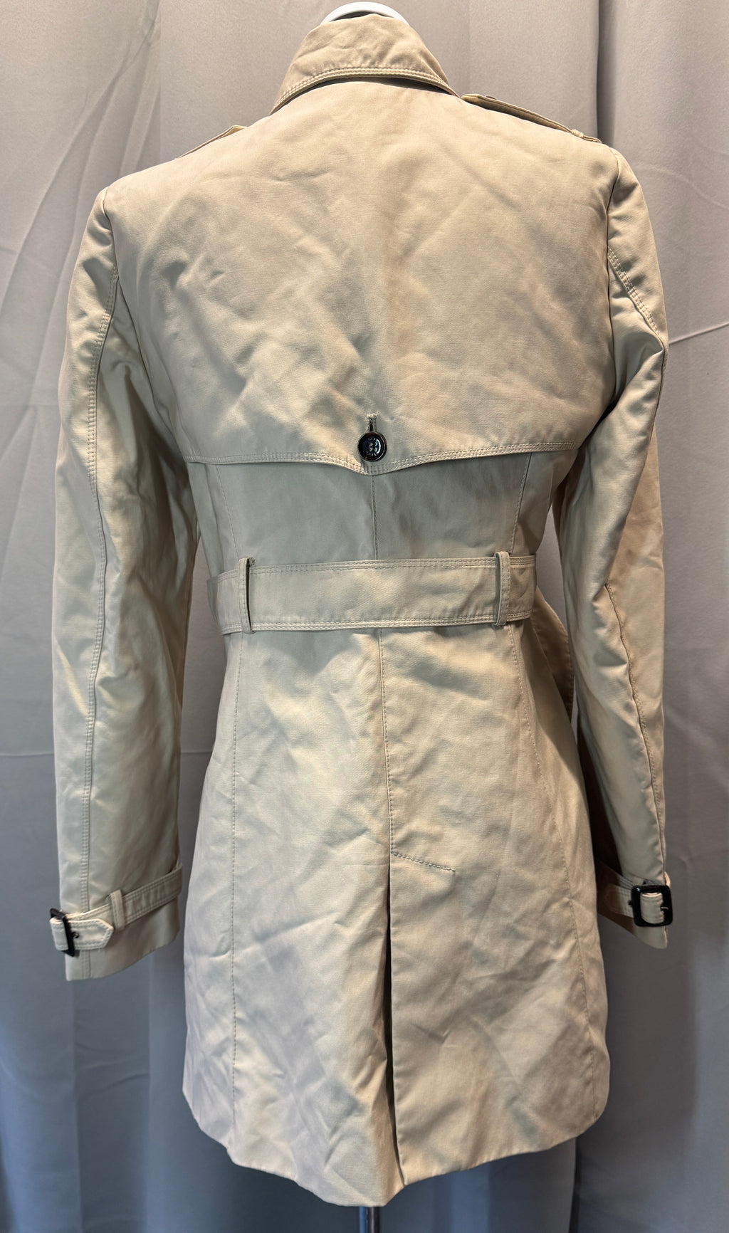 Beige Double Breasted Trench Coat Size M