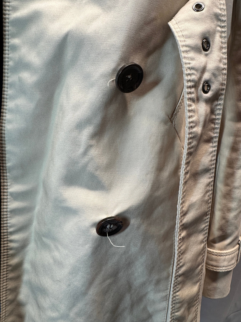 Beige Double Breasted Trench Coat Size M