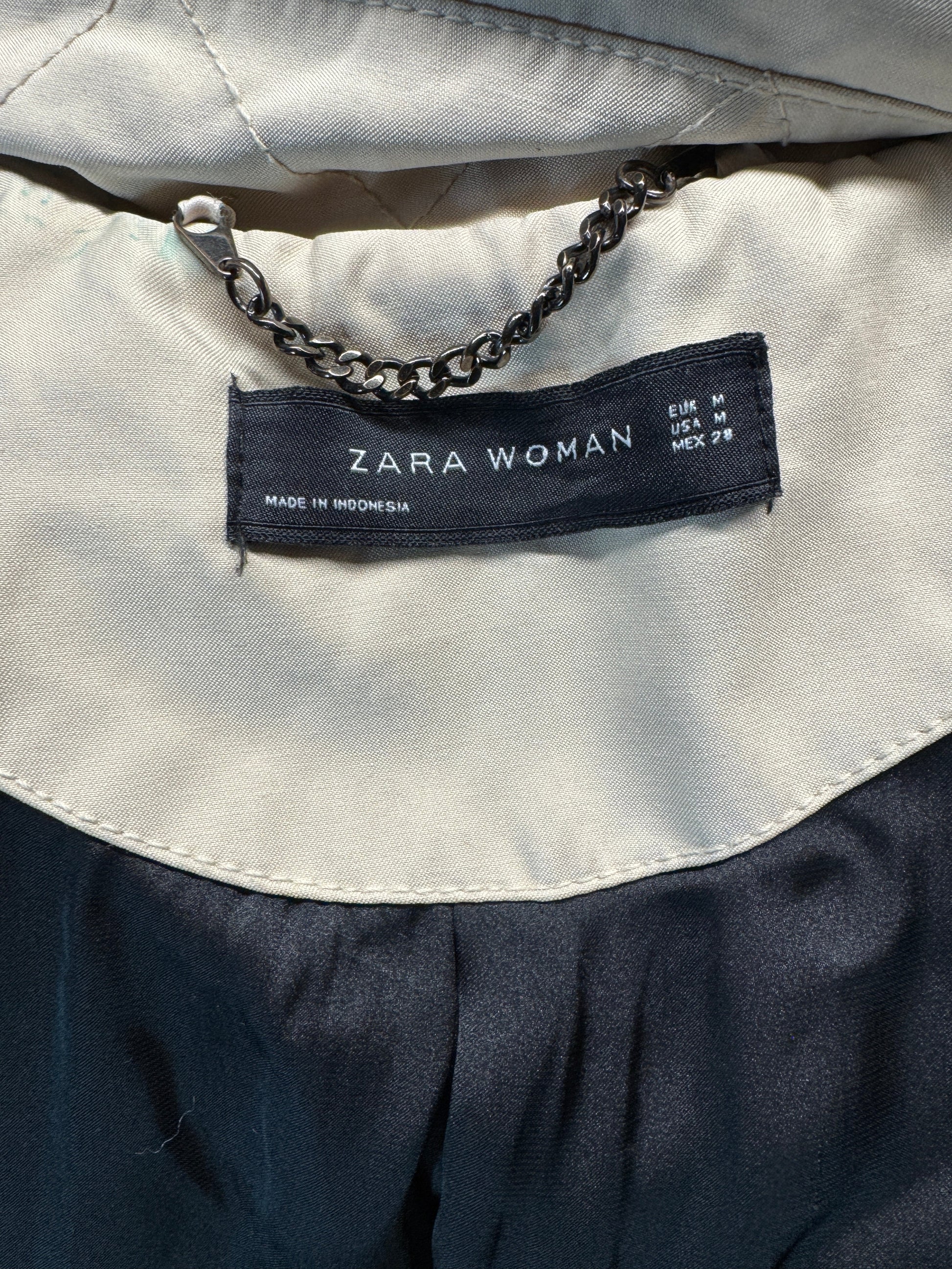 Beige Double Breasted Trench Coat Size M