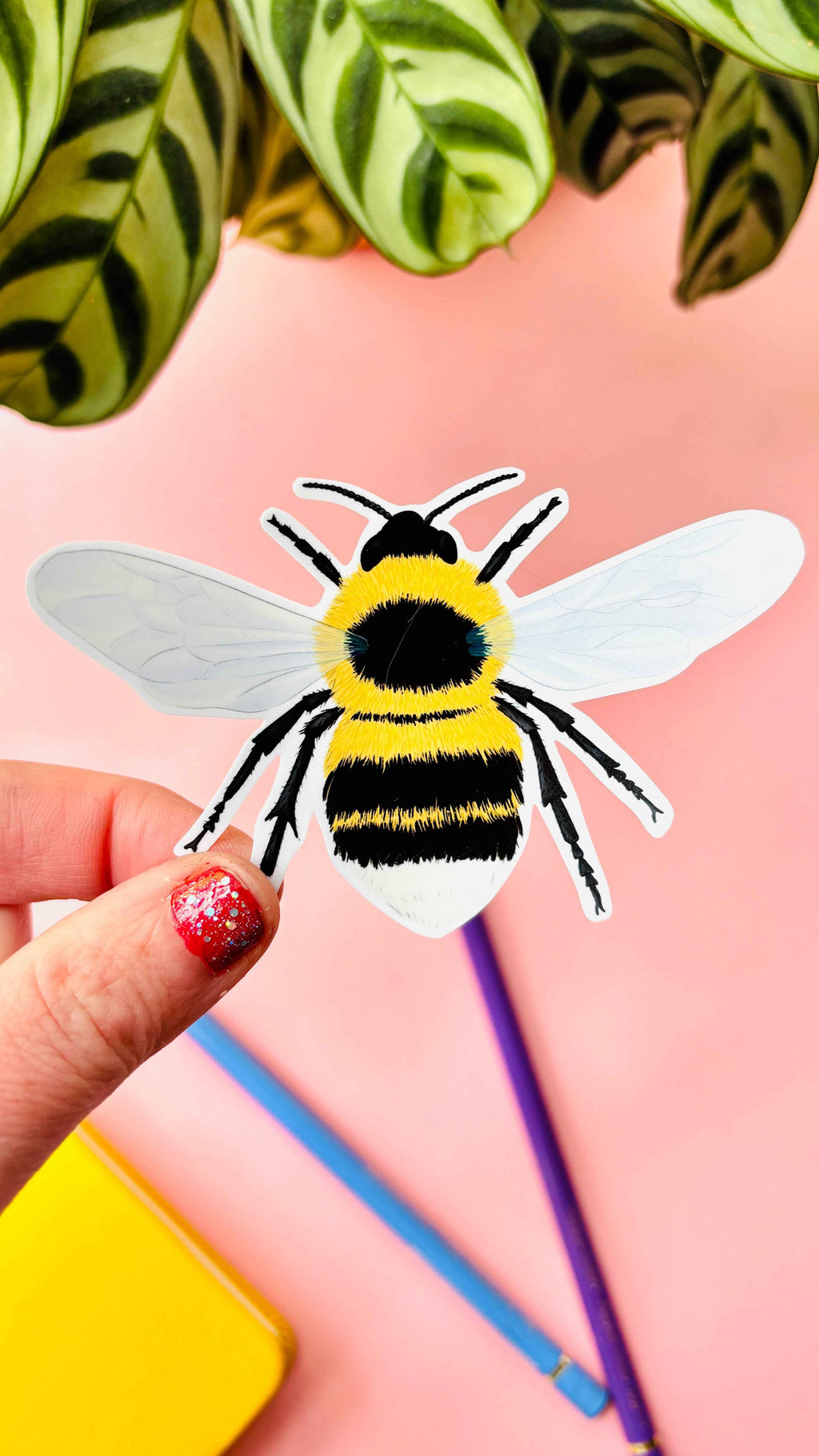 Garden Bumblebee Vinyl Sticker- Handmade Waterproof Decal