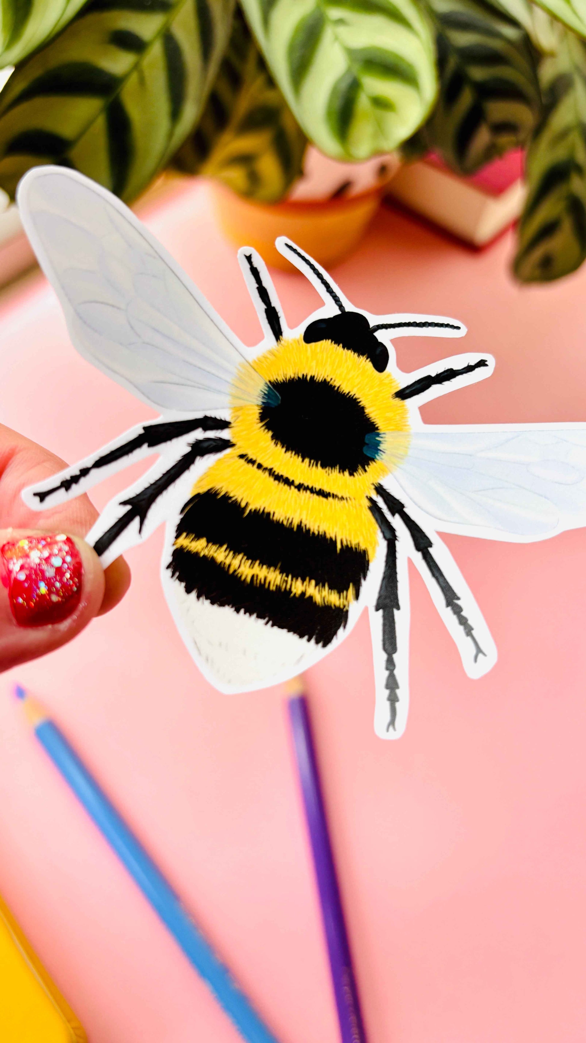 Garden Bumblebee Vinyl Sticker- Handmade Waterproof Decal
