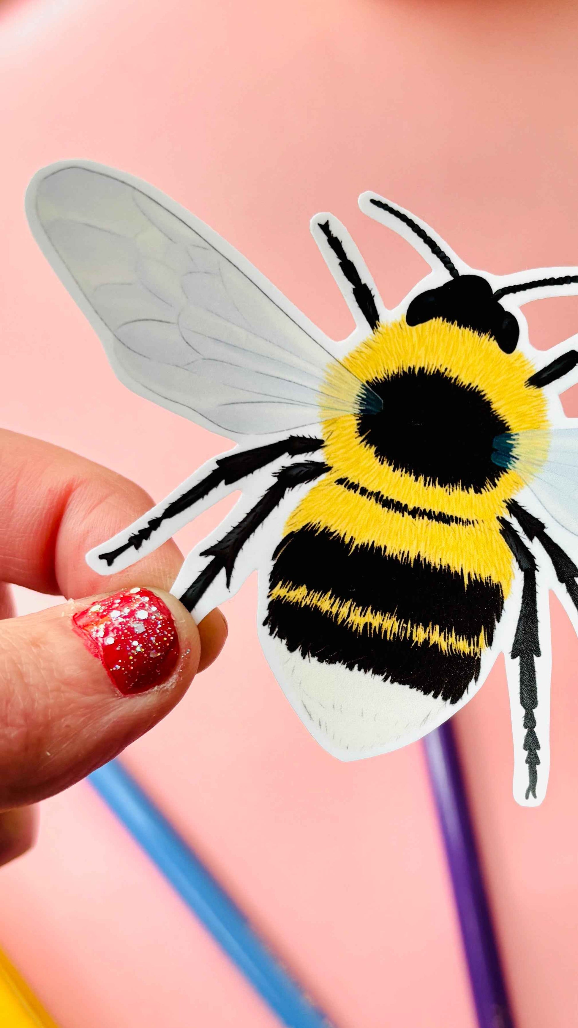 Garden Bumblebee Vinyl Sticker- Handmade Waterproof Decal
