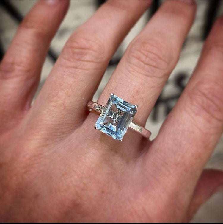 Topaz Octagon Ring in Sterling Silver