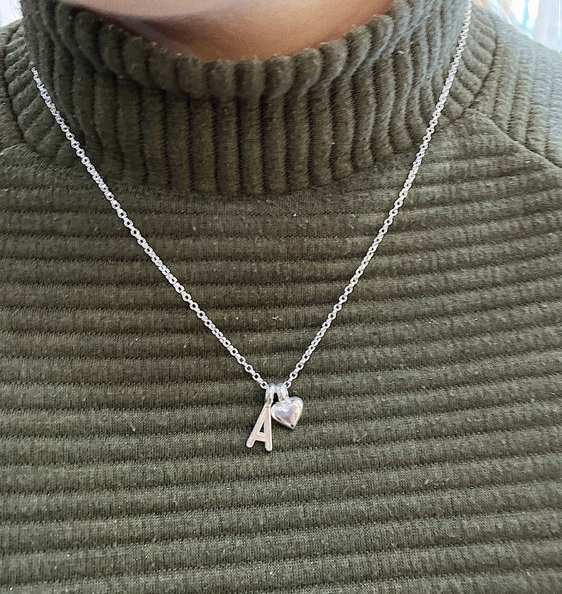 Mini Heart Pendant with Initial