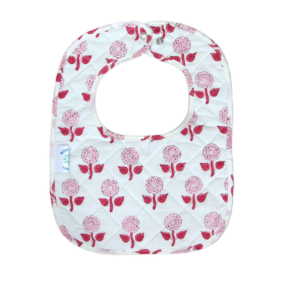 Quilted Bib - Rose Flower