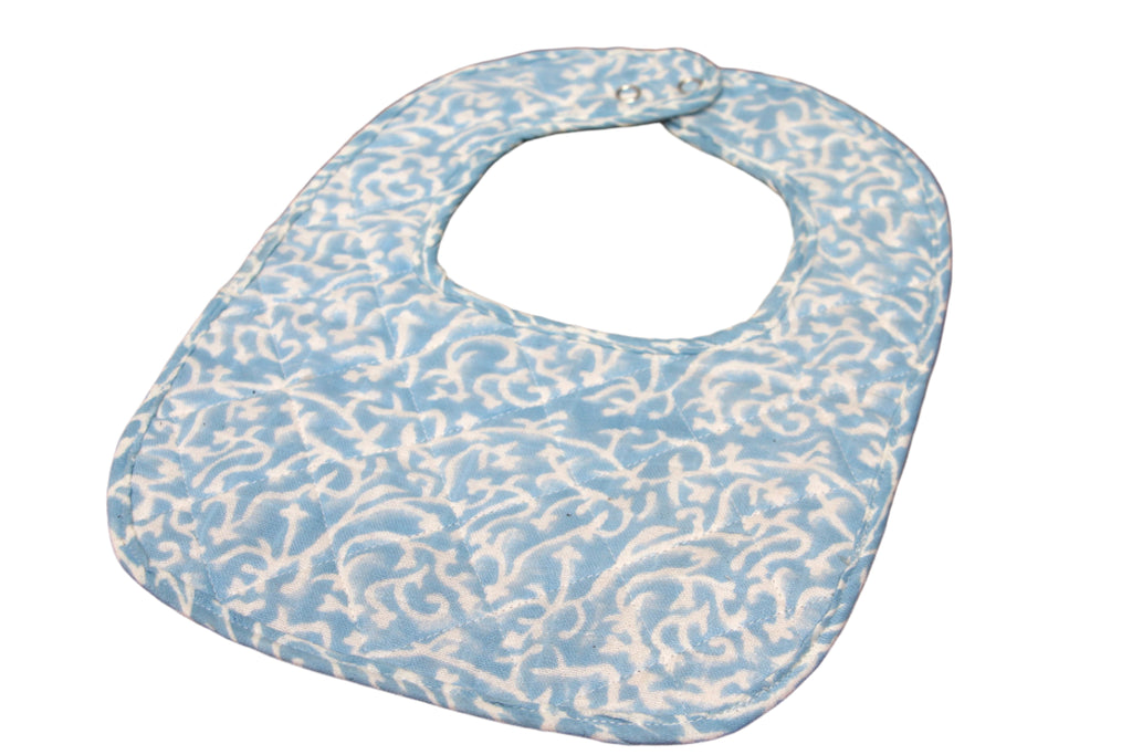 Muslin Quilted Bib - Blue Coral