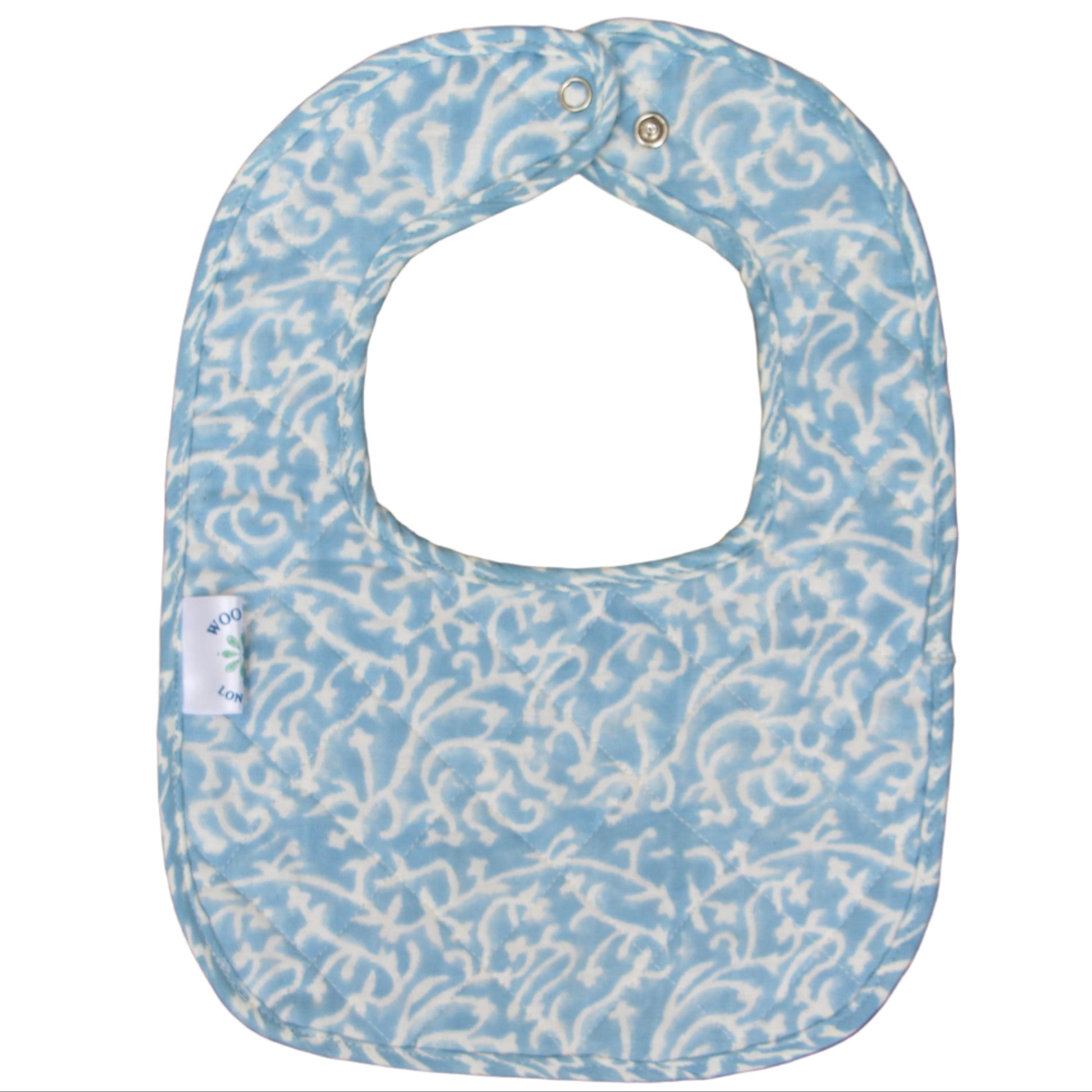 Muslin Quilted Bib - Blue Coral