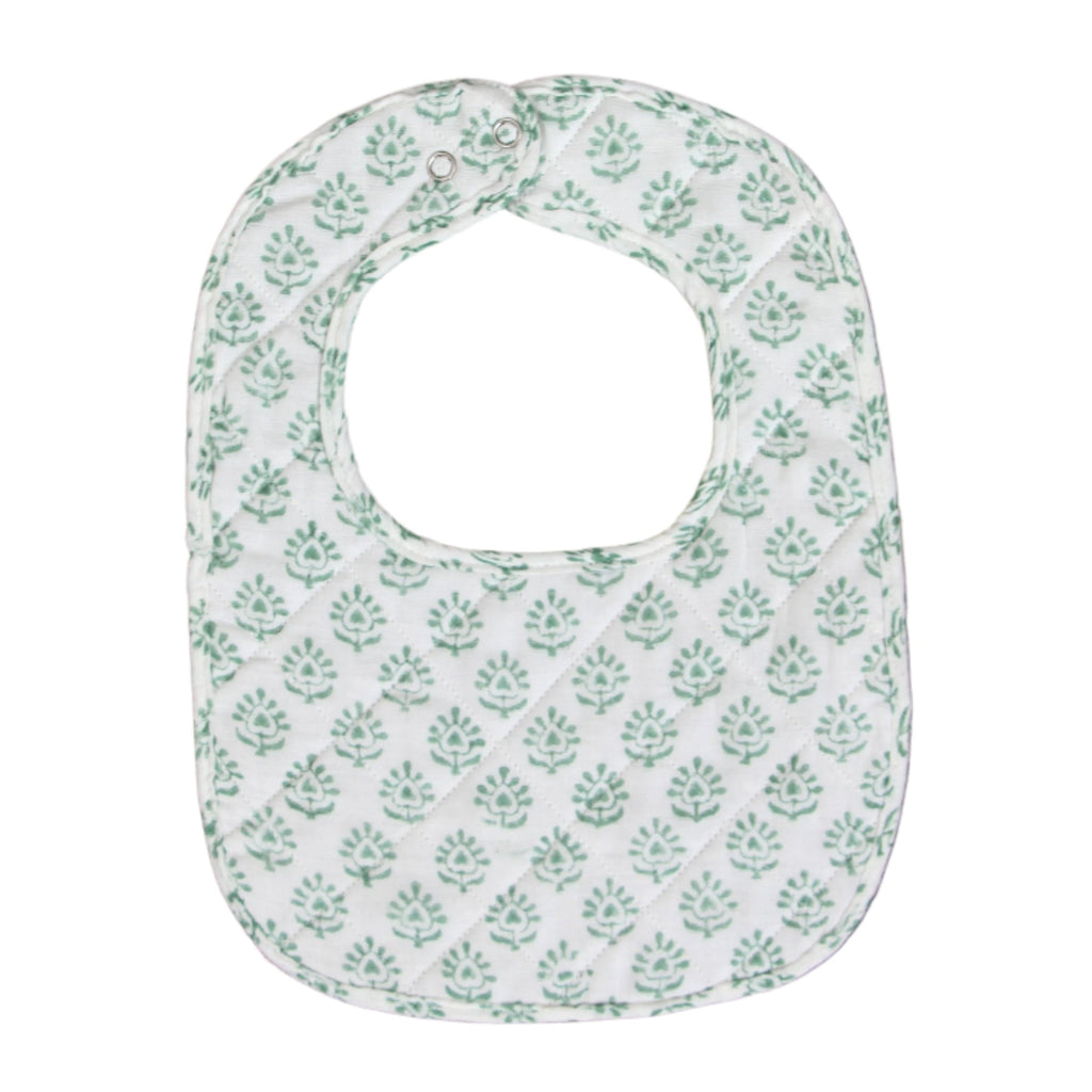 Muslin Quilted Bib - Sage Green