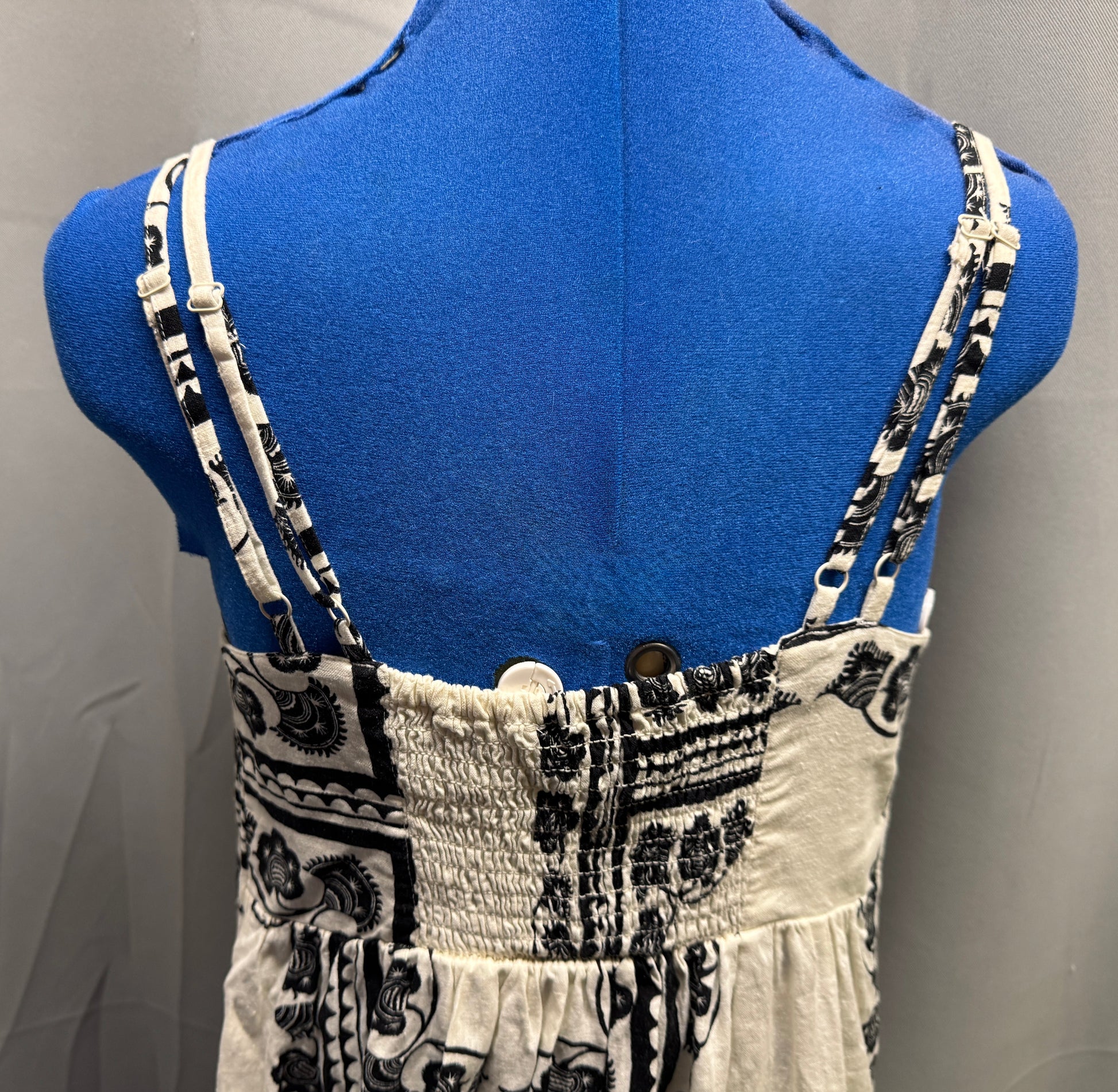 Linen Rich Beaded Midi Shift Cami Dress