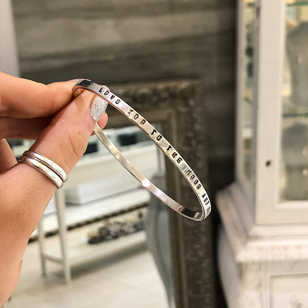 Full Skinny Personalised Sterling Silver Bangle