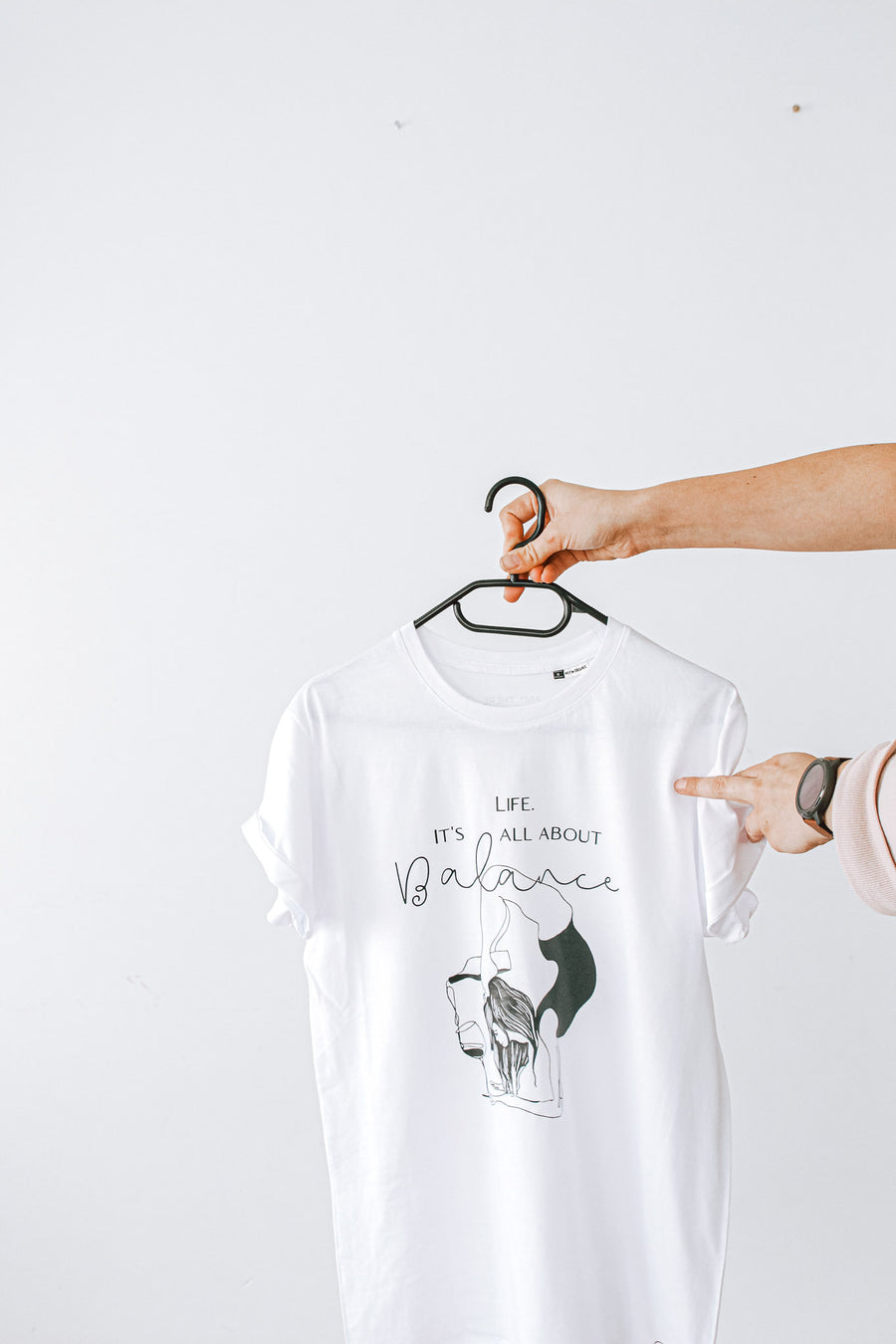 Organic Cotton Oversized Tee – It’s All About Balance Message by Black Giraffe Brand at www.brixbailey.com