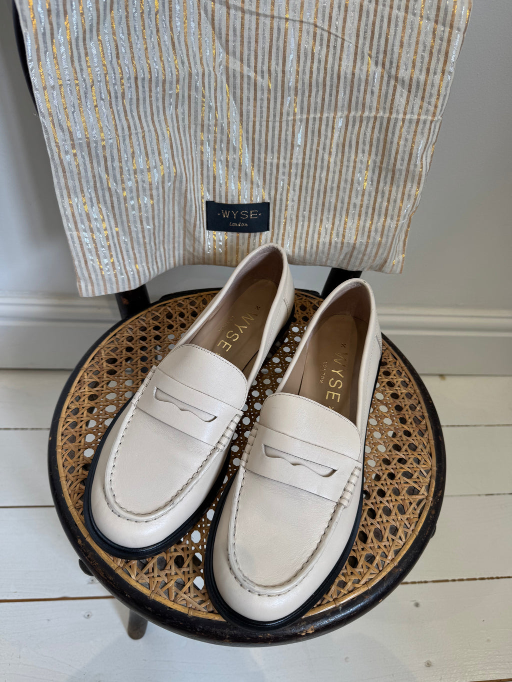 Cream Leather Loafer Size 38