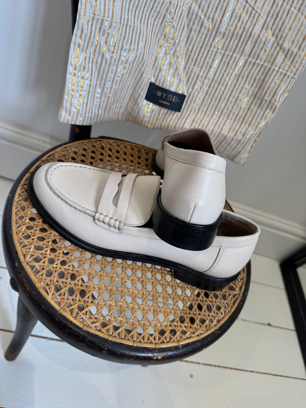 Cream Leather Loafer Size 38