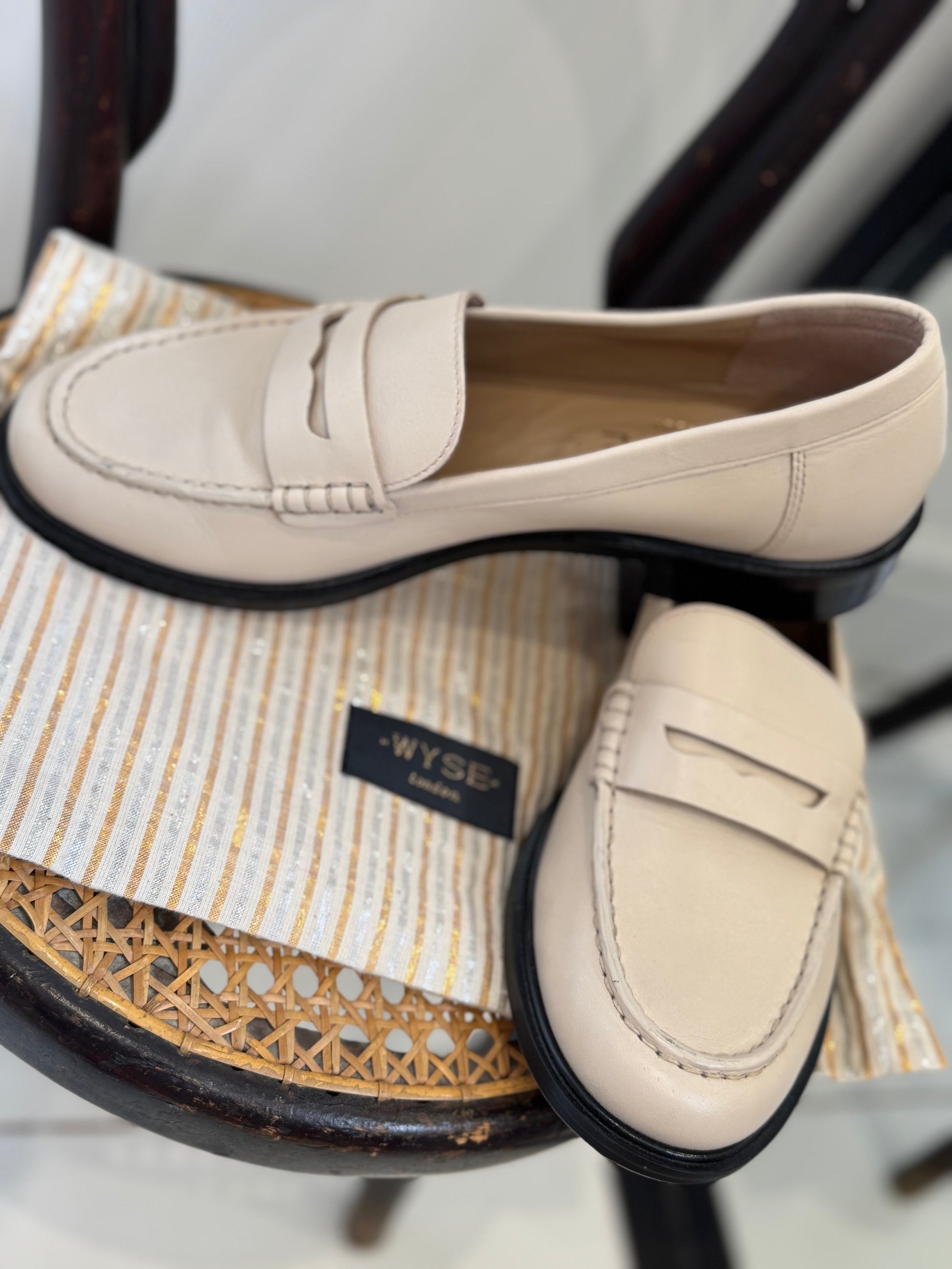 Cream Leather Loafer Size 38